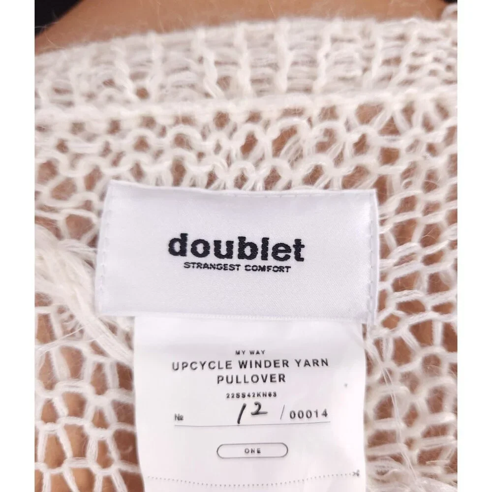 Doublet Upcycle Winder Yarn Pullover Limited 12/14 One Size White Sweater $790 - Picture 10 of 16